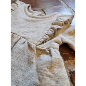 Nordstrom Newborn Baby Girl Heather Gray Ruffle Long Sleeve Dress Outfit